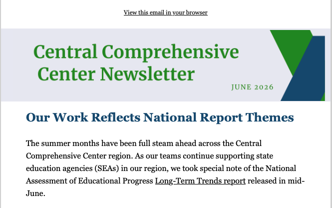 Central Comprehensive Center June 2026 Quarterly Highlights