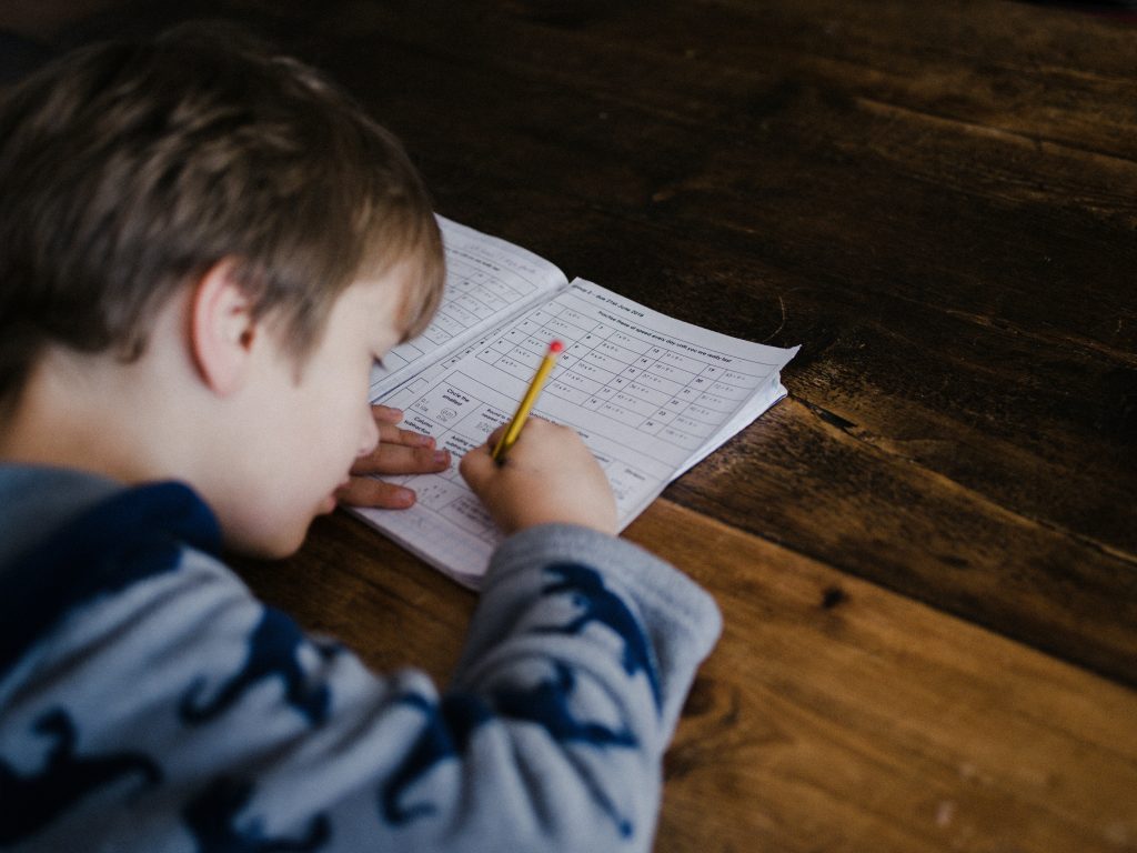 Student taking an assessment