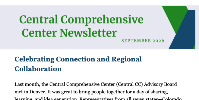 Central Comprehensive Center September 2026 Quarterly Highlights